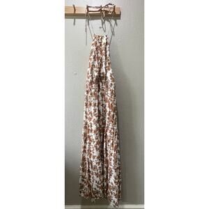 Lulus Floral Halter Maxi Dress Wedding Guest Summer Spring Resort Wear size L